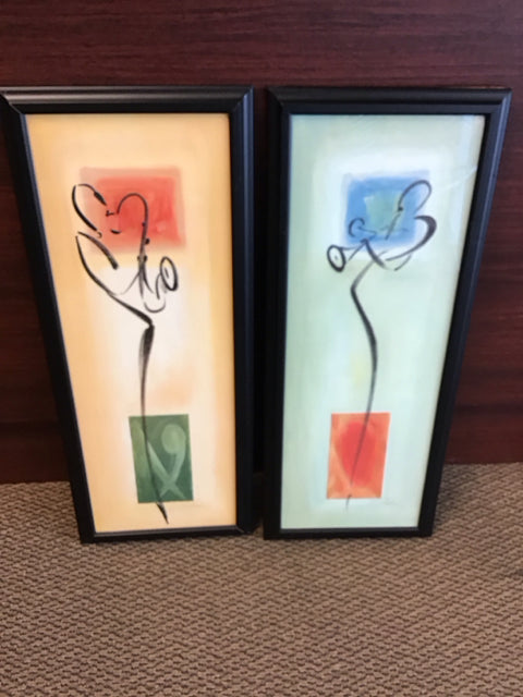 Set Of 2 30"x12" Z Gallerie Gockel Listen 2 & 3 Art