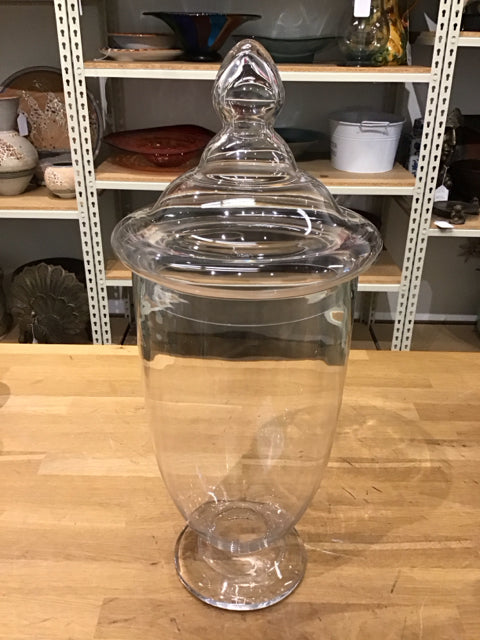 24" Glass Lidded Apothecary Jar