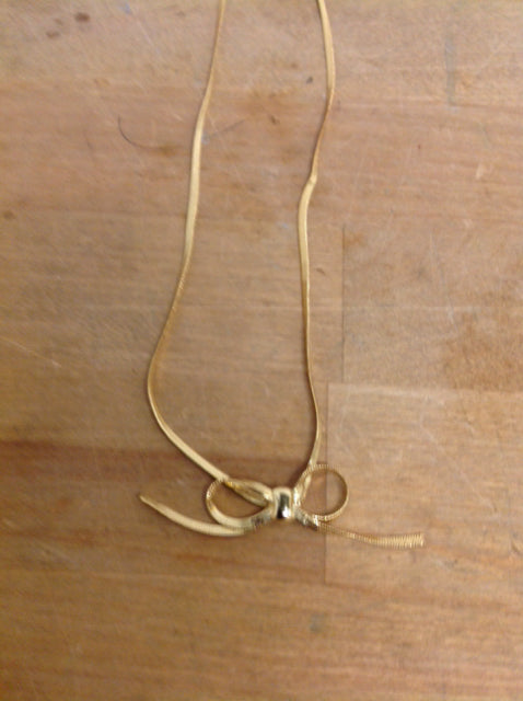 Necklace- Tiffany Style Gold Bow