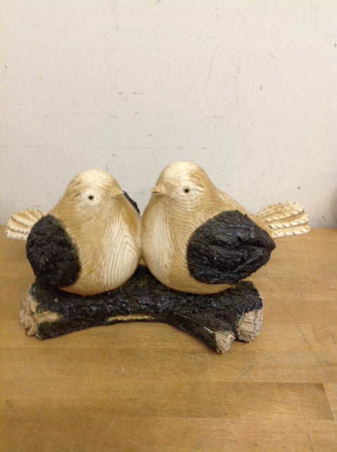 12" Wood Birds On Log