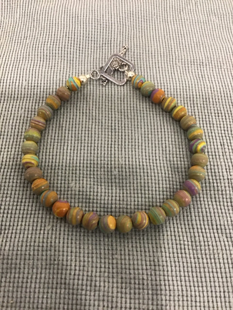 Multi Colored Swirl Stone Bracelet By Susan David