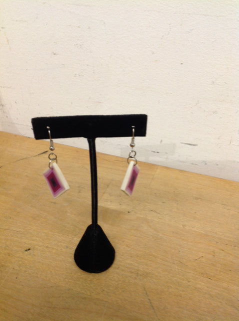 Earrings- Silver Purple Clay Dangle