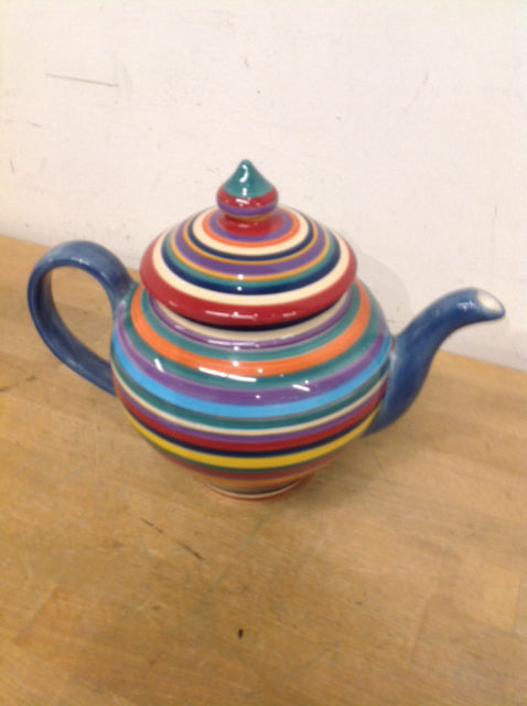 10" Havana Stripe Ceramic Teapot