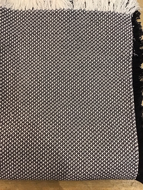 44"x20" Black & White Fringe Runner