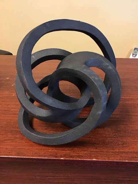 8.5" Black Metal Decorative Orb