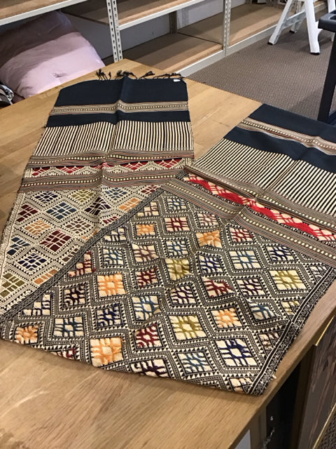 Gold Silk w/Black Green/Red Decorative Runner