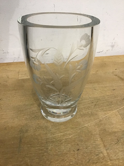6" Floral Etched Vase
