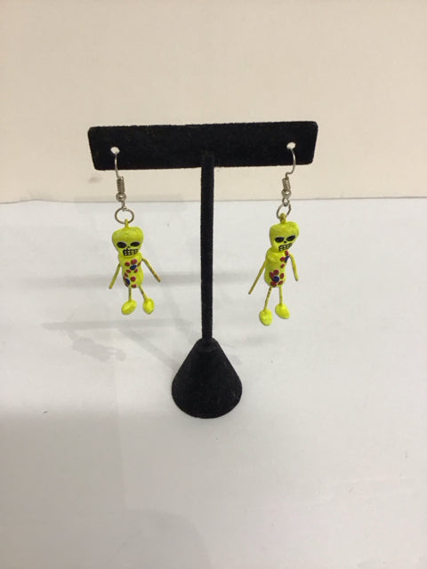 Yellow Skeleton Earrings