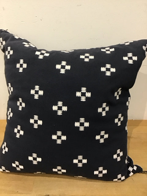 Navy Blue/White Stich Pattern Pillow