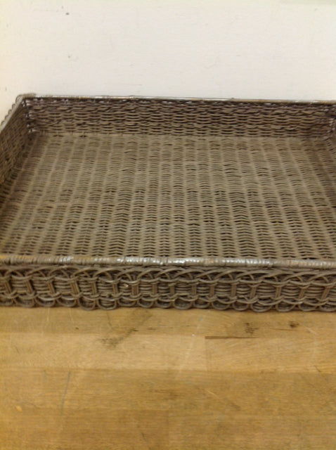 Tray- 22" Grey Wicker