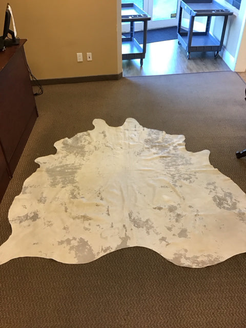 86"x86" Gray Hide Rug
