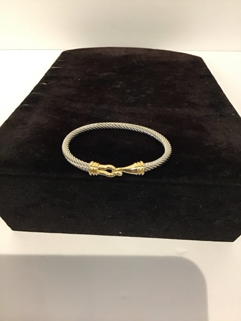 Yurman Style Silver Buckle Bracelet