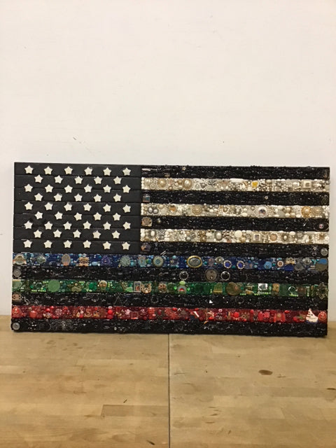 40"x21" "First Responder" American Flag By Susan David