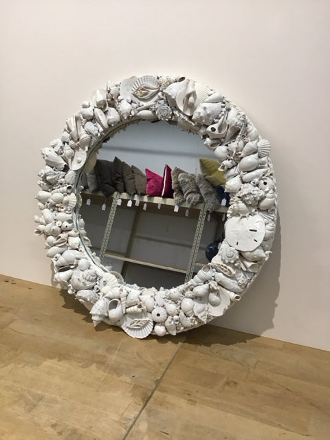 20"Rd Rope Mirror w/Seashells