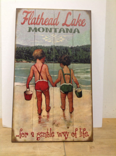 14"x24" Flathead Lake Wood Hanging