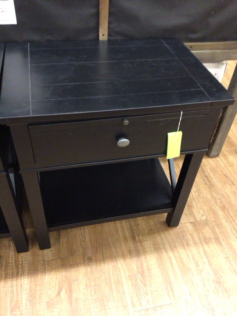 AS-IS Ethan Allen Black Nightstand(Top Damage)