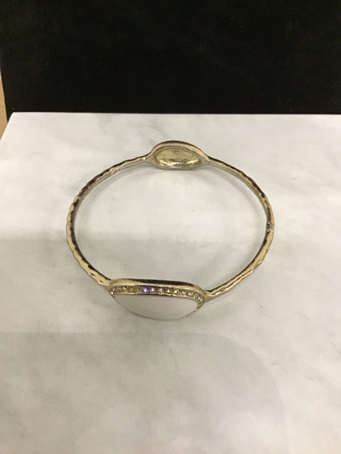 Goldtone W/Rhinestone & Enamal Bangle