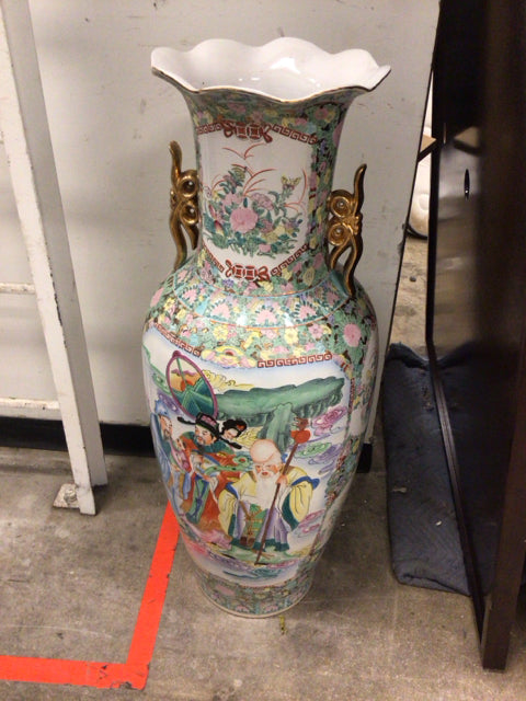 Asian Scalloped Top Floor Vase