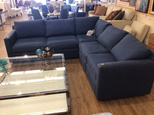 AS-IS Crate and Barrel Barrett II Sleeper 4 PC Sectional(Soiled)