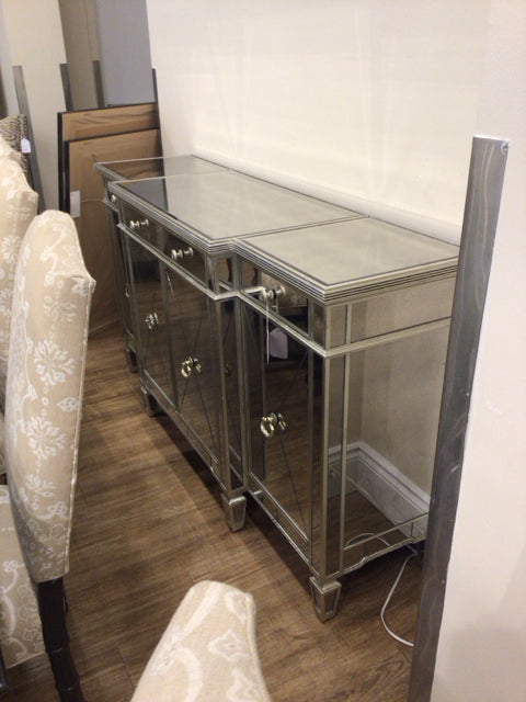 Mirrored Three Drawer Four Door Credenza