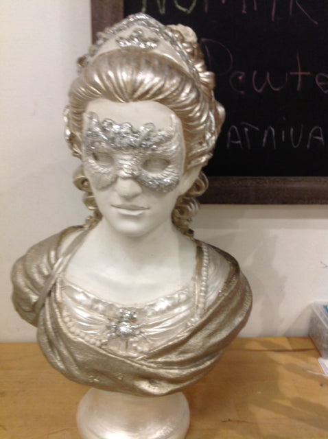 21" Plaster Masked Female Bust