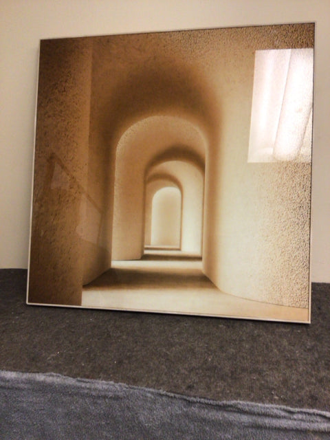 30 3/8" Squared Lacquered Walkway Wood Framed Print