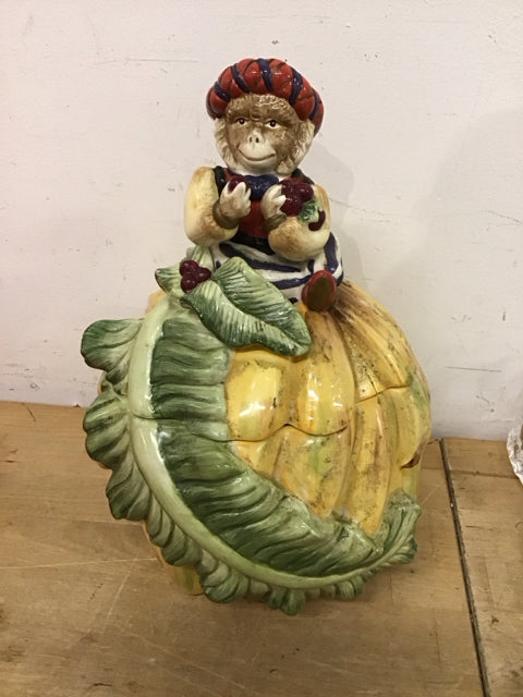 12" Kaldun Banana Monkey Cookie Jar