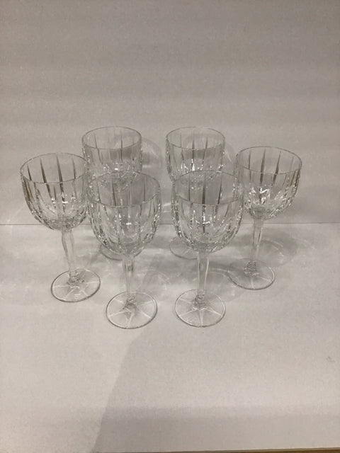 Set/6 Waterford Marquis Omega Crystal Wine Glasses
