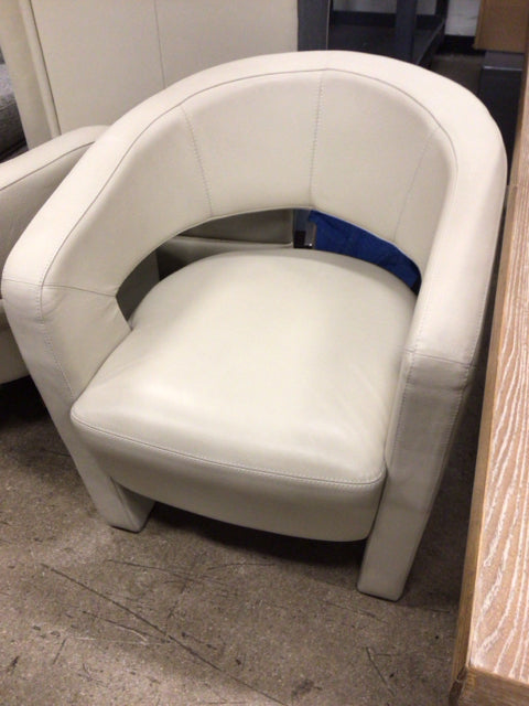 Italian Leather Barrel Chair