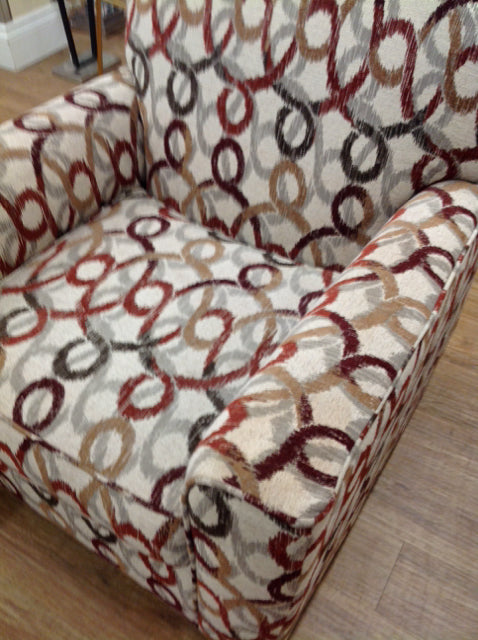 Chair- Swivel Multi Color Abstract Fabric