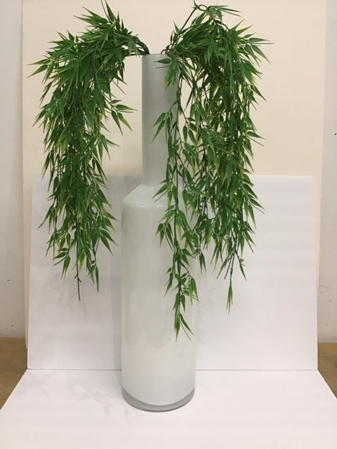 30" White Narrow Neck Vase w/Greenery