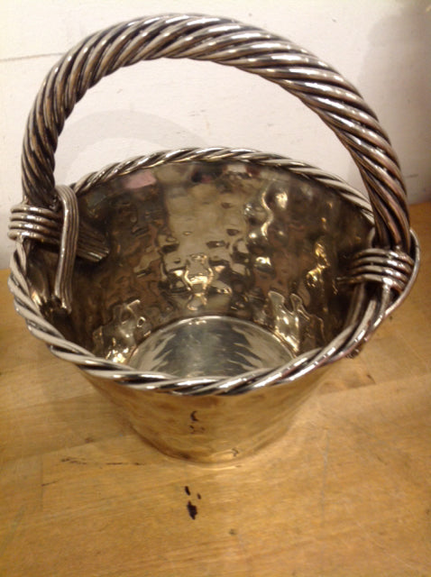 9" Silver Metal Basket