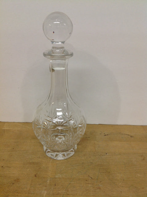 13" Carved Crystal Decanter