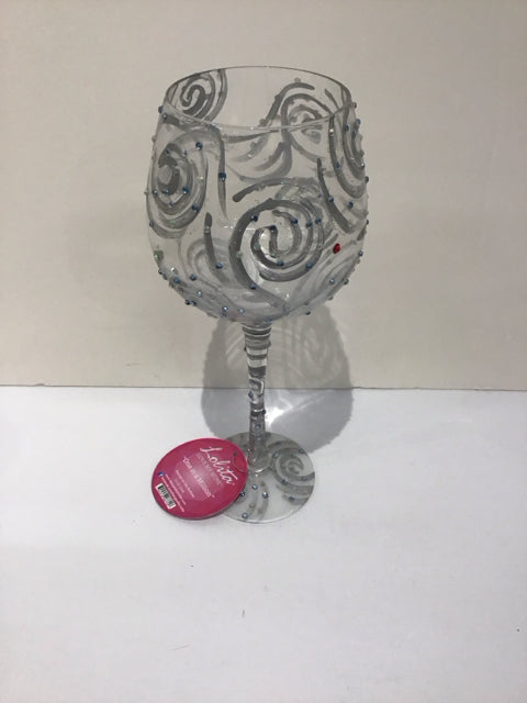 10" "One in a Million" Hand Painted Lolita Wine Glass