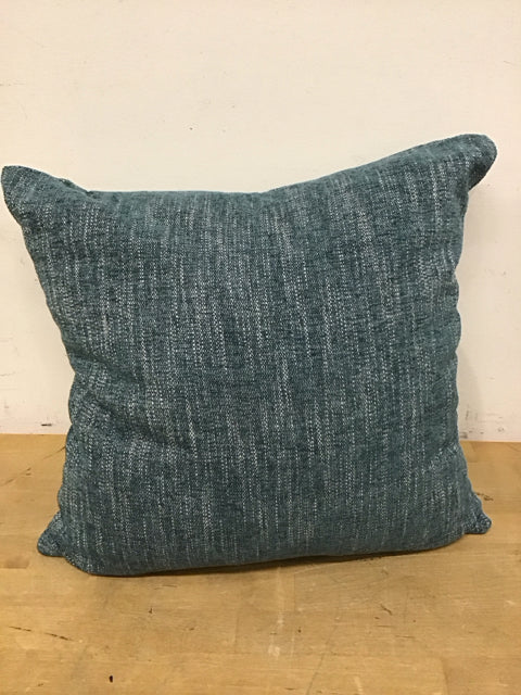 17" Textured Blue Down Filled Pillow