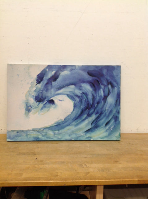 35.5x23.5 Wave Print on Canvas