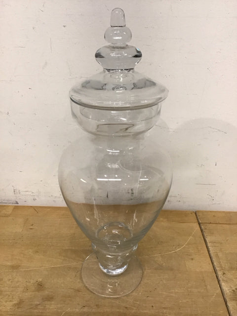 16" Clear Lidded Apothecary Jar