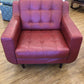 AS-IS Chateau D'AX Red Leather Arm Chair