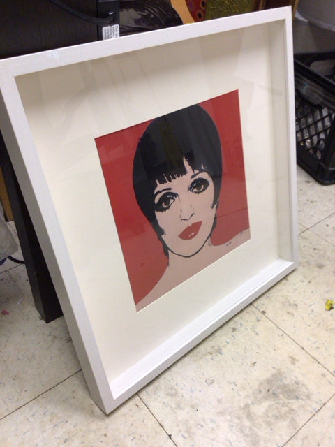 21" Square White Wood Framed Woman On Board Print