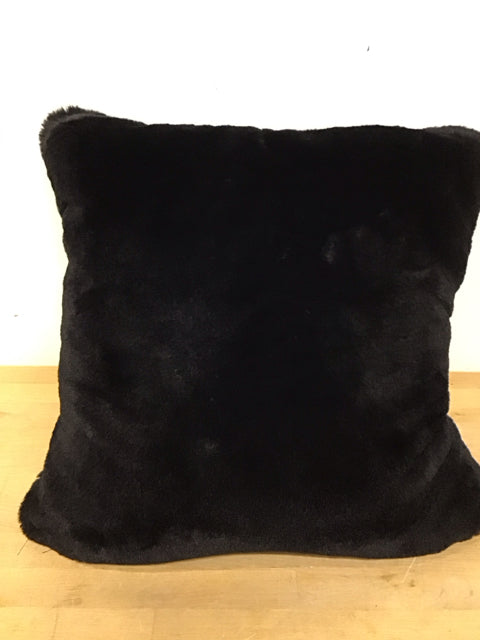 19" Magashoni Faux Black Fur Down Filled Pillow