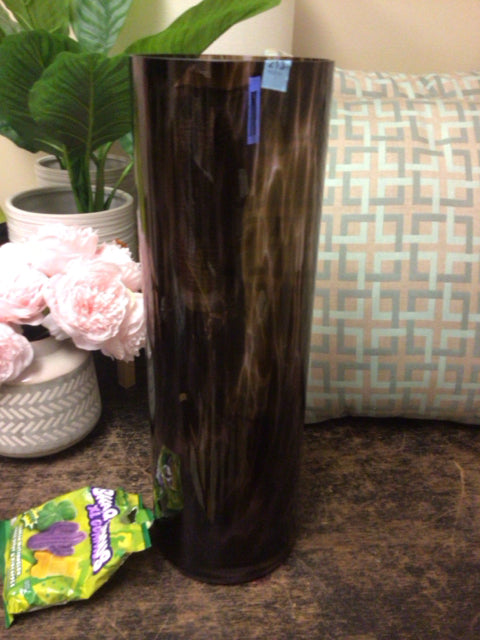 19 5/8" Purple Glass Cylinder Vase