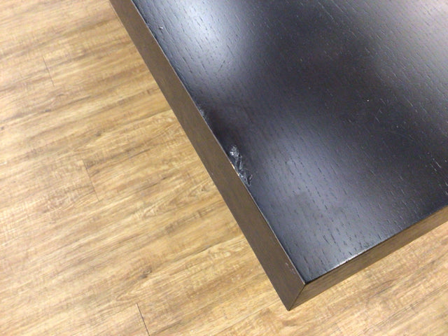 AS-IS Brazilian Dark Wood Extension Pedestal Dining Table(Ring Mark On Leaf)