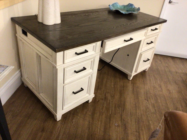 Dark Brown Wood Top Desk