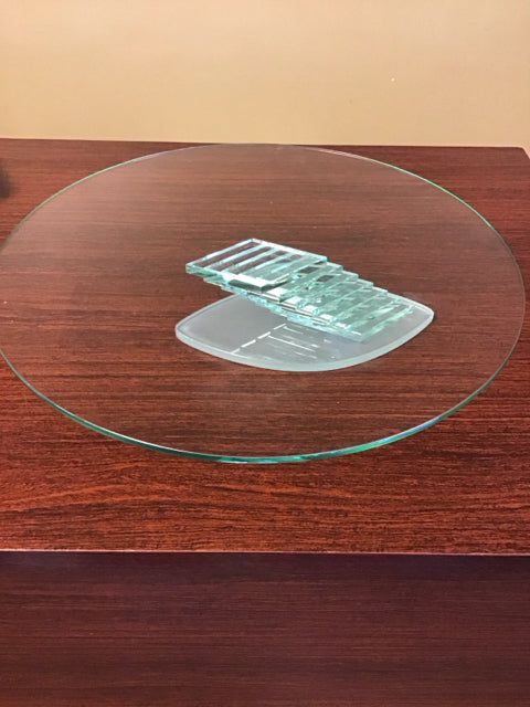 14" Modern Round GlassCake Stand/Tray Or Platter