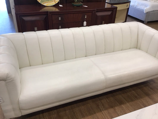 White Vinyl Sofa (as-is)