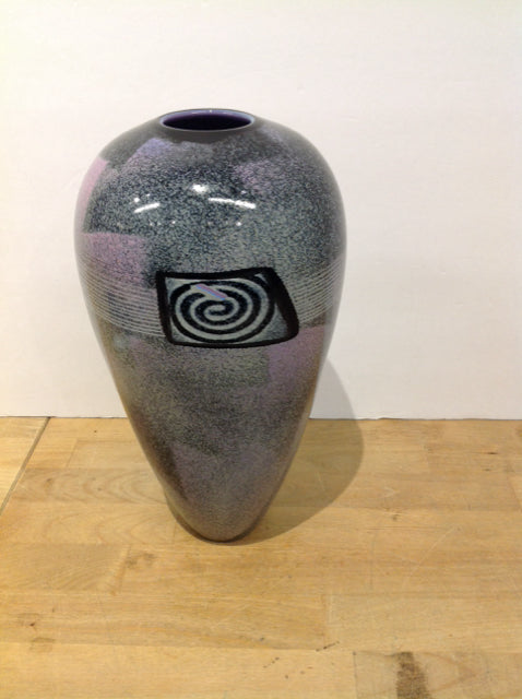 11.5" Purple Glazed Ceramic Vase