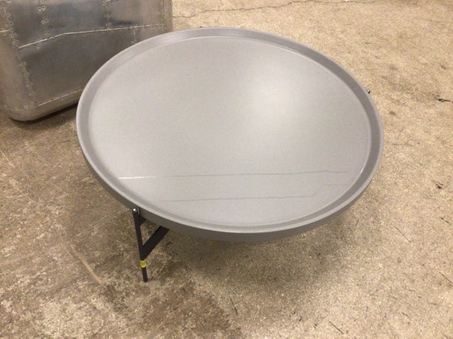 30" Pianca Abaco Tall Round Ash Grey Coffee Table