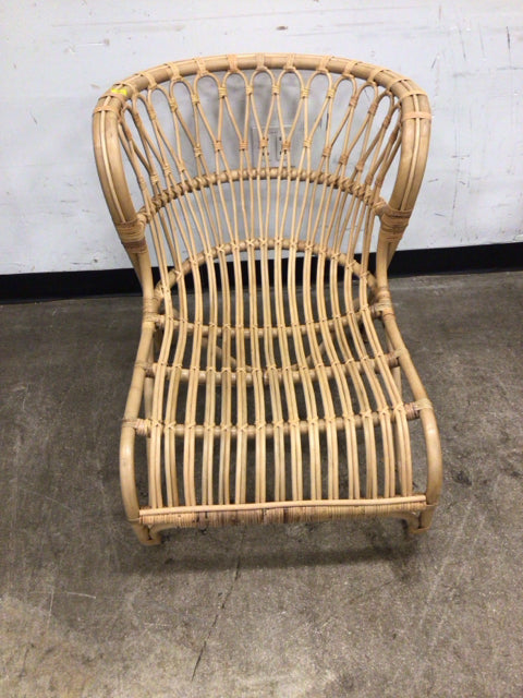 Beige Rattan Lounge Chair