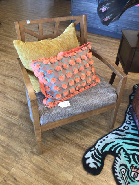 Reticulated Back Wood Arm Chair