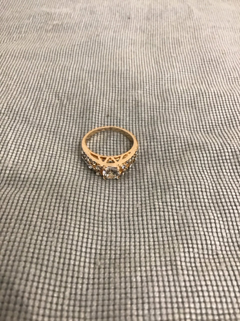 Goldtone Round CZ Ring